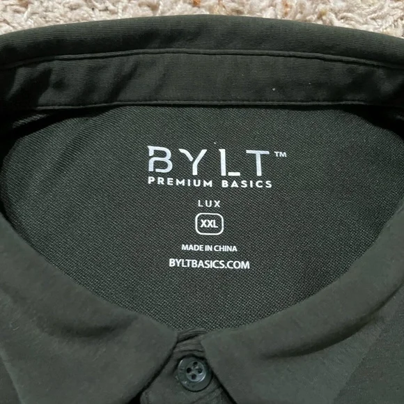 BYLT Premium Basics Lux Army Hunter Green Short Sleeve Polo Shirt Size XXL - Picture 2 of 6